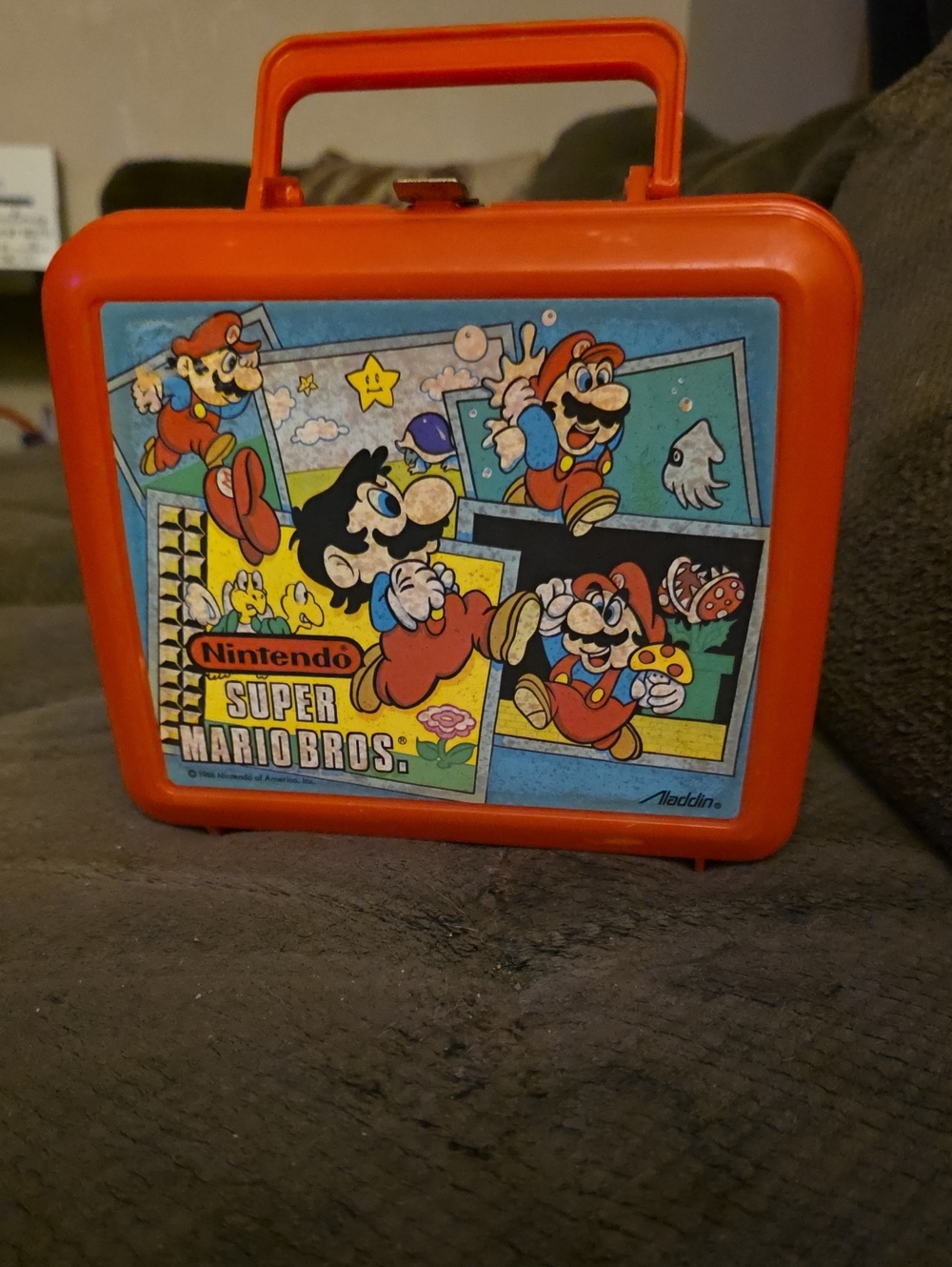 1988 Nintendo Super Mario Bros. Red Lunch Box With Thermos